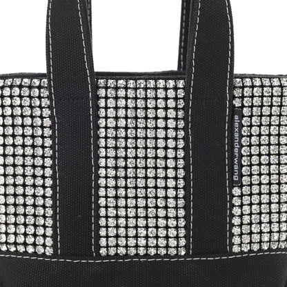 Alexander Wang Mesh Crystal Rhinestone Mini Crusier Tote Black Silver 9 of 12