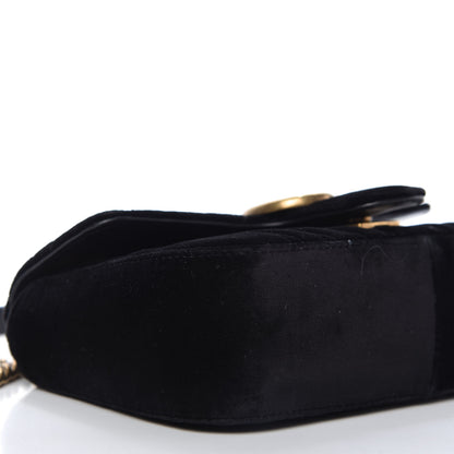 Gucci Velvet Matelasse Mini GG Marmont Shoulder Bag Black 7 of 11