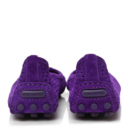 Louis Vuitton Suede Perforated Oxford Ballerina Flats 39 Violet 5 of 8