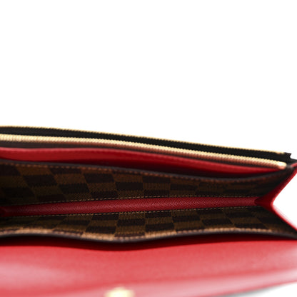 Louis Vuitton Damier Ebene Emilie Wallet Red 5 of 7