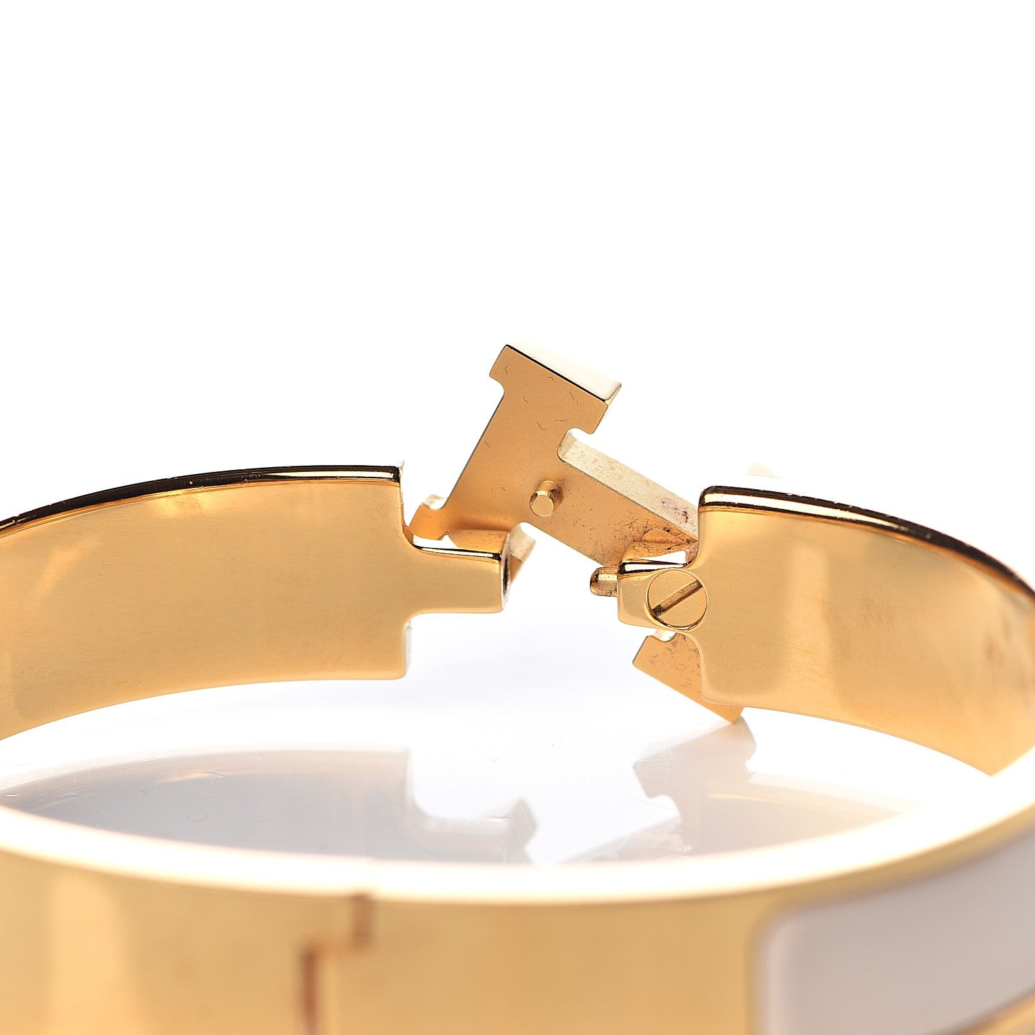 Hermes Enamel Narrow Clic Clac H Bracelet PM Craie 3 of 5