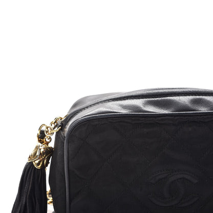 Chanel Satin Quilted Tassel Camera Case Black 9 of 18