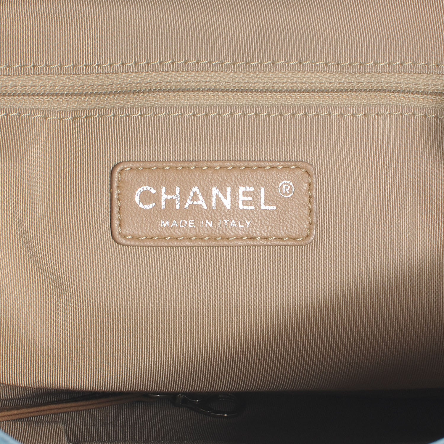 Chanel Caviar Expandable Zip Shoulder Bag Blue 6 of 7