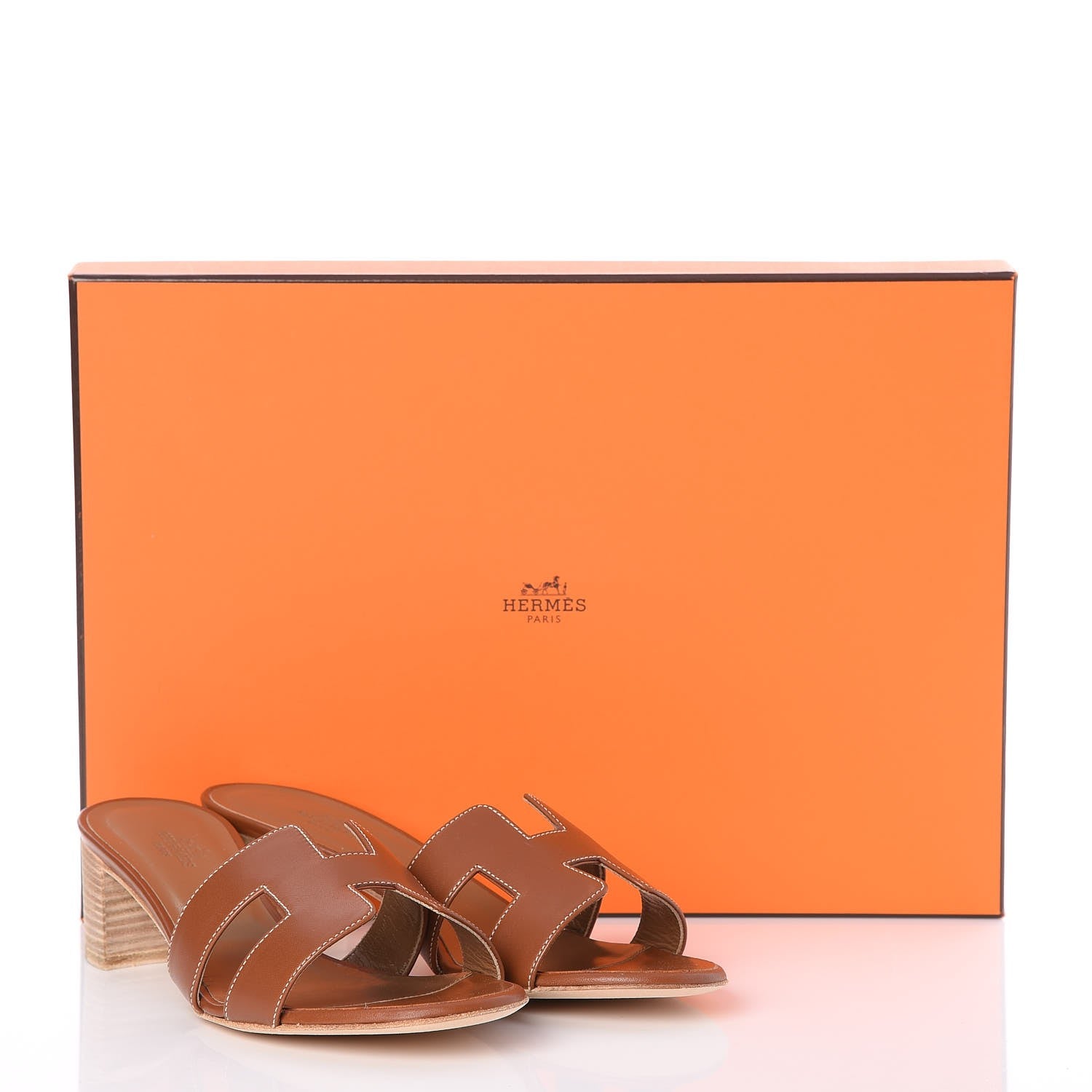 Hermes Calfskin Oasis Sandals 37 Gold 8 of 8