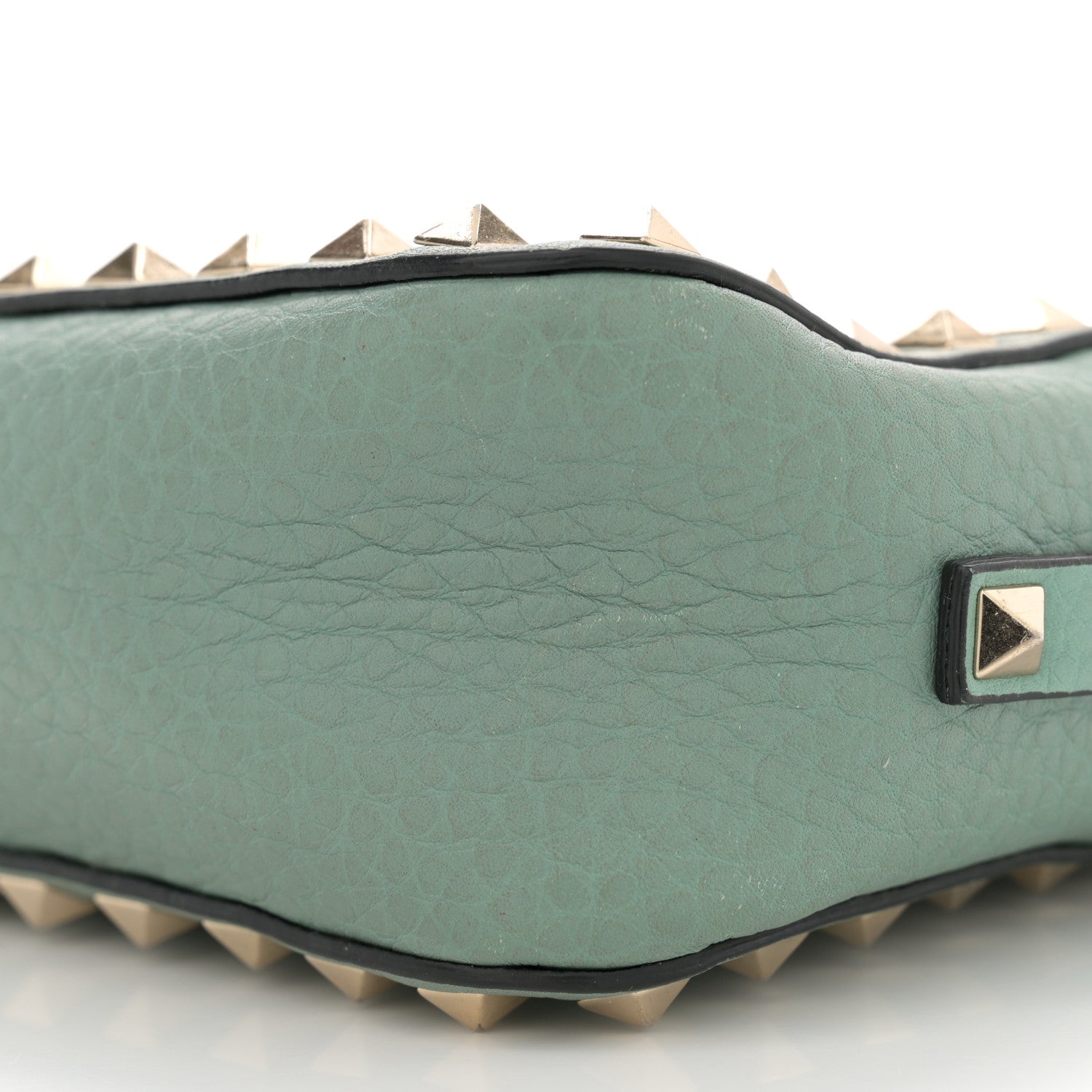 Valentino Garavani Pebbled Calfskin Rockstud Camera Crossbody Bag Green 10 of 11