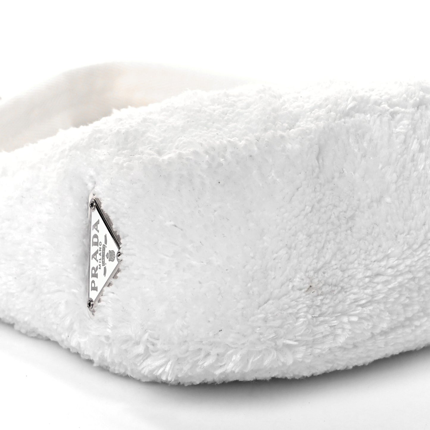 Terry Cloth Mini Re-Edition 2000 Bag White Black