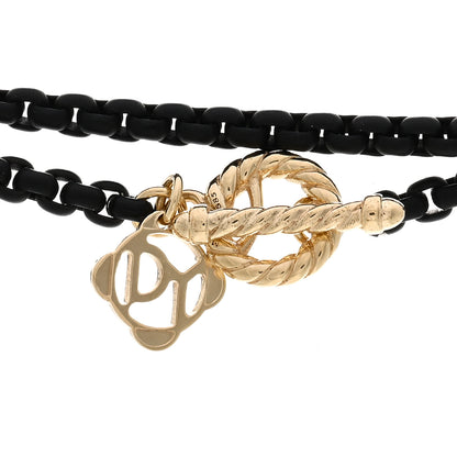 David Yurman Stainless Steel 14K Yellow Gold Acrylic Bel Aire Chain Necklace Black 5 of 5