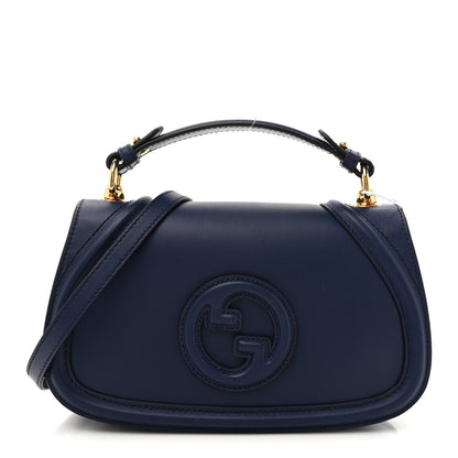 Gucci Roxy Calfskin Medium Blondie Top Handle Bag Blue Agata 1 of 10