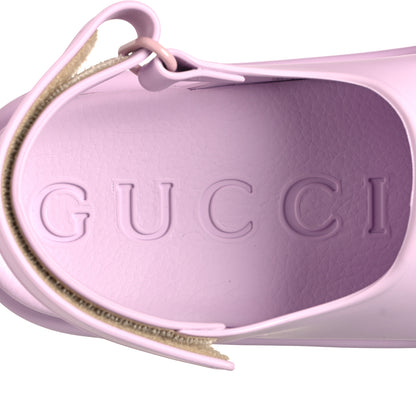Gucci Soft Rubber Horsebit Touch Womens Strapped Sandals 37 Talc Pink 9 of 10