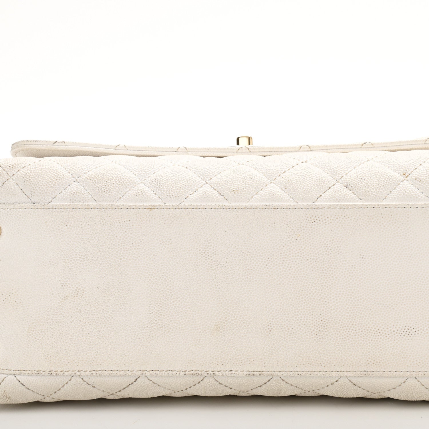 Chanel Caviar Quilted Small Coco Handle Flap White 19 of 21
