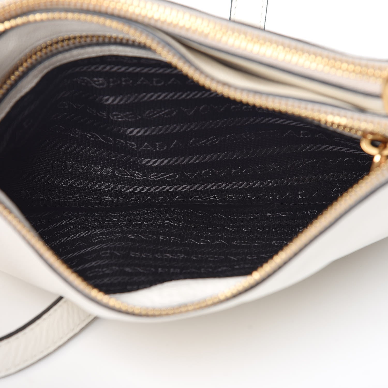 Prada Vitello Phenix Double Zip Crossbody Bag Bianco 5 of 11