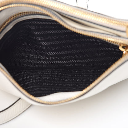 Prada Vitello Phenix Double Zip Crossbody Bag Bianco 5 of 11