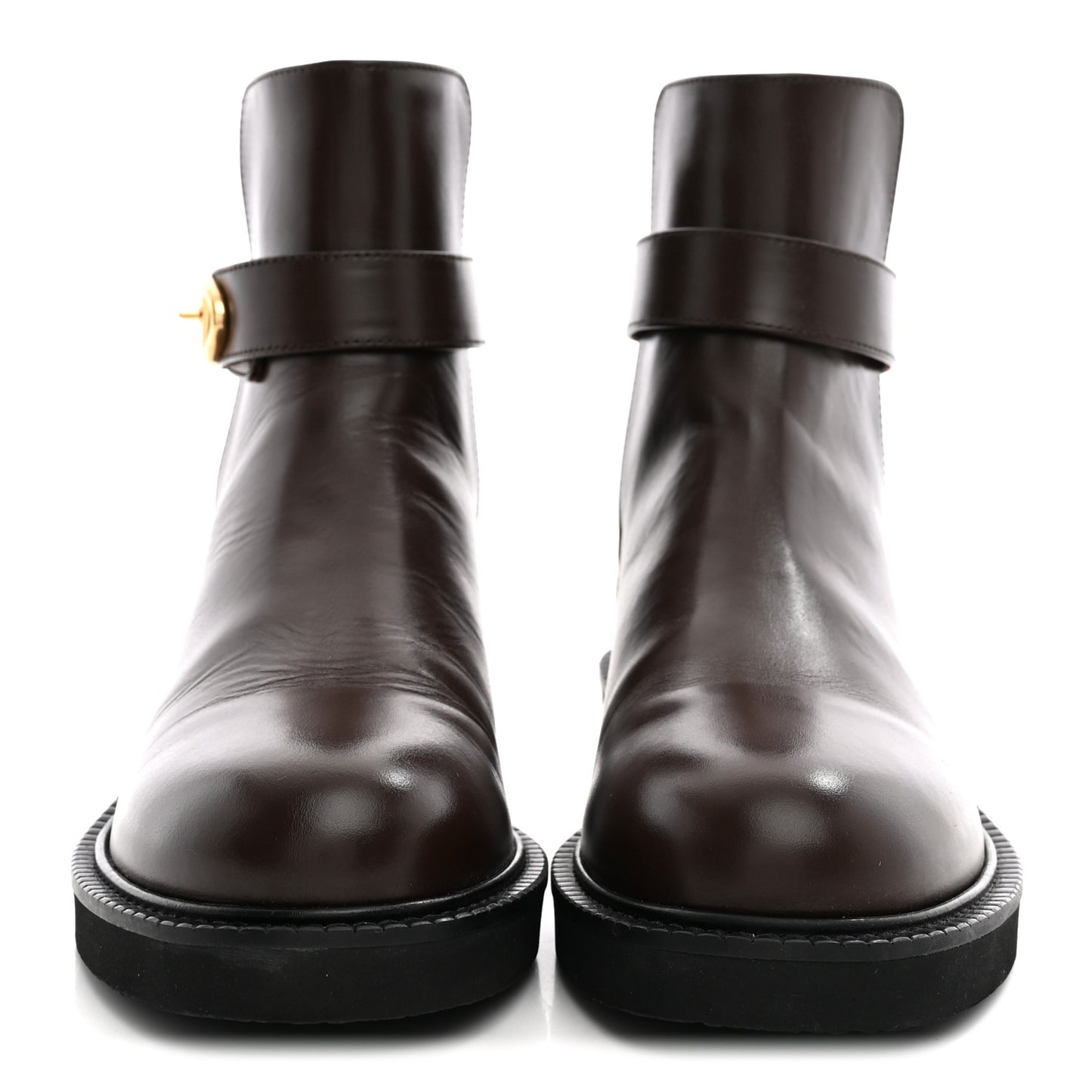 Calfskin VLogo Locker 40mm Ankle Boots 36.5 Brown