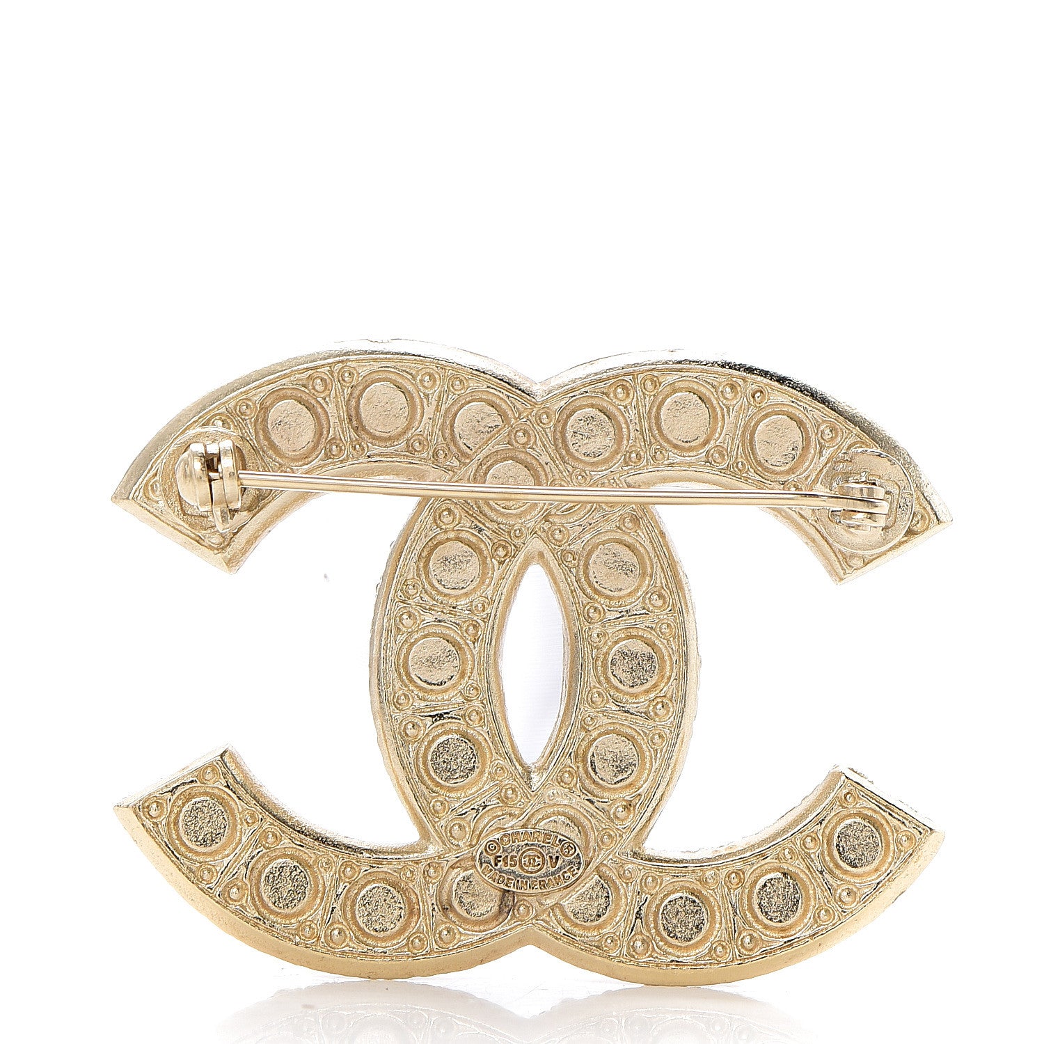 Chanel Pearl CC Brooch Gold 2 of 3