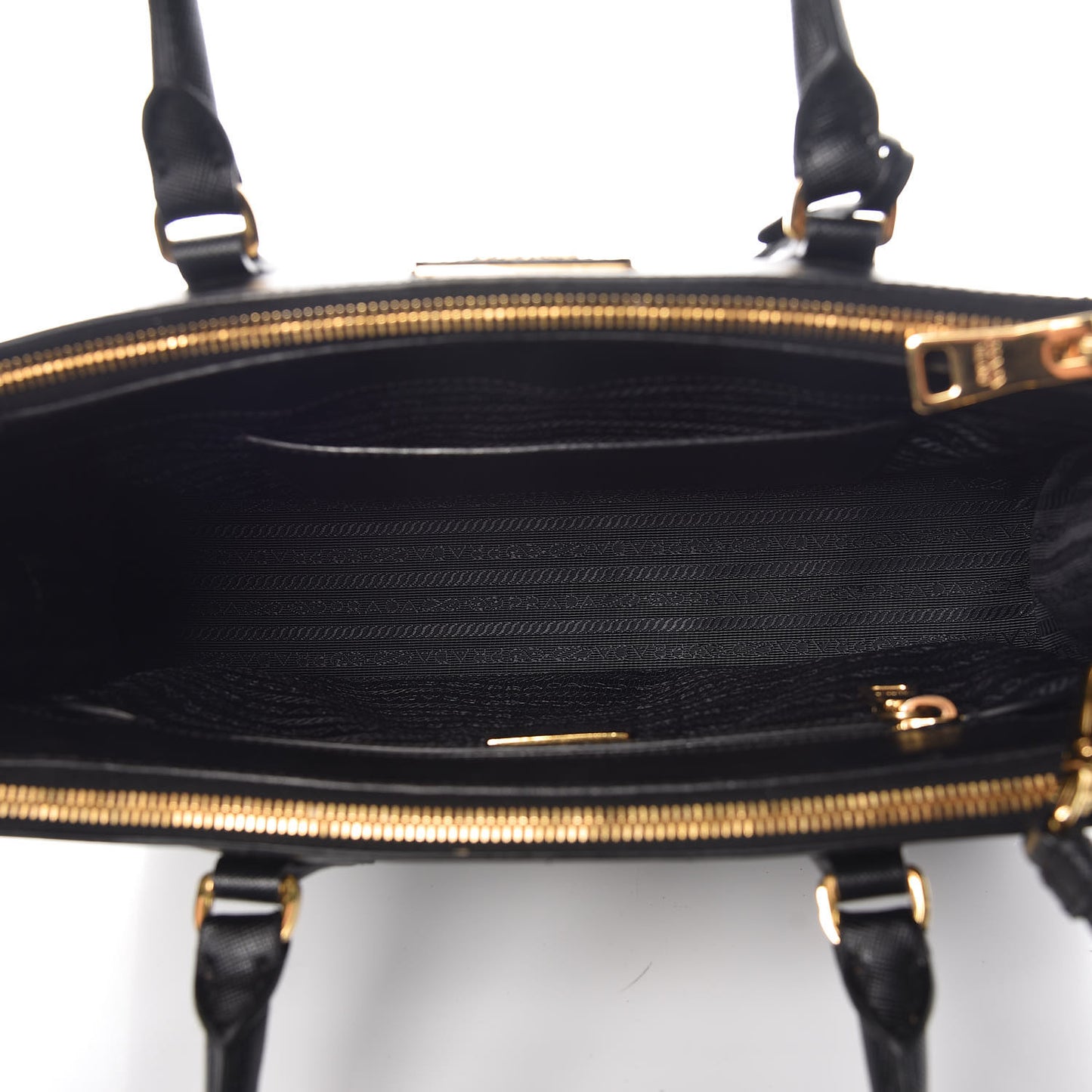 Saffiano Small Galleria Double Zip Tote Black