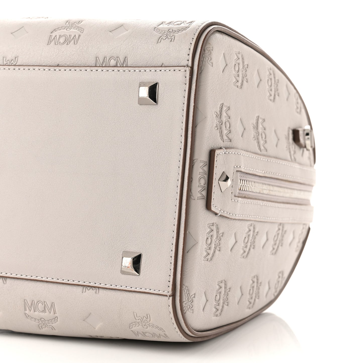 Calfskin Ottomar Monogram Essential Boston Bag Dove