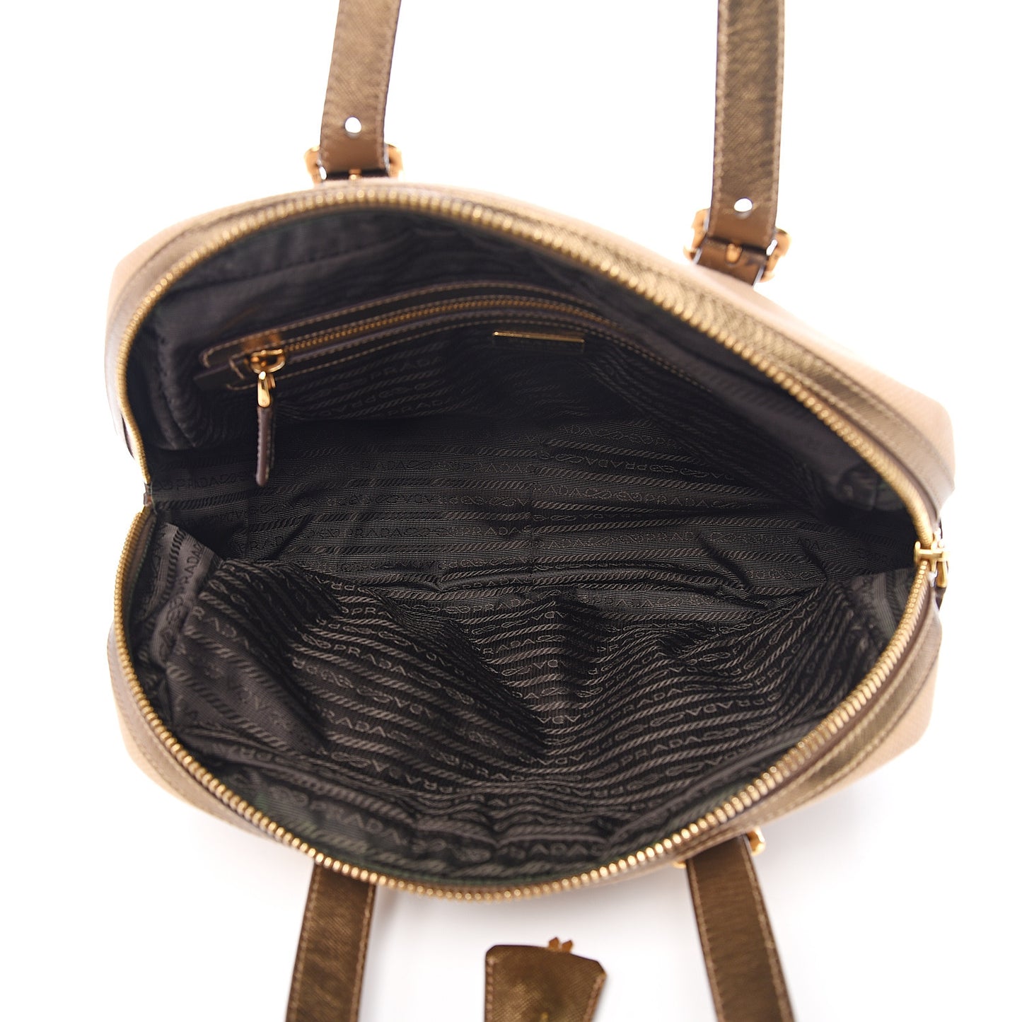 Metallic Saffiano Canvas Bowler Bronzo