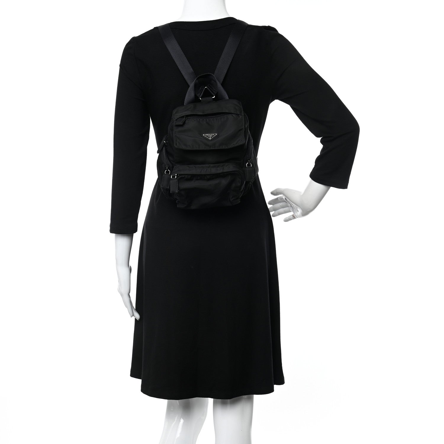 Prada Nylon Vela Mini Backpack Black 2 of 10