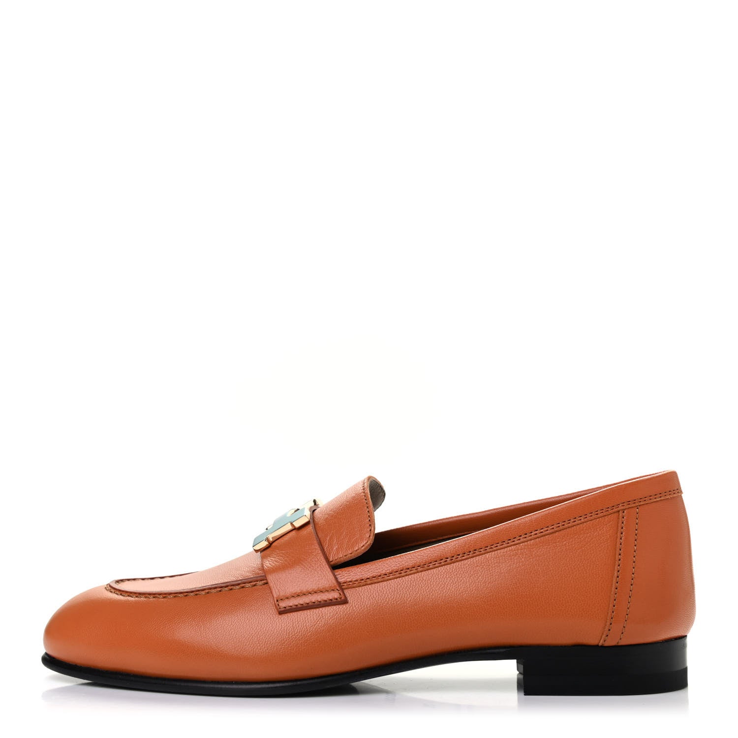 Hermes Goatskin Womens Paris Loafers 36 Gold 1 of 8