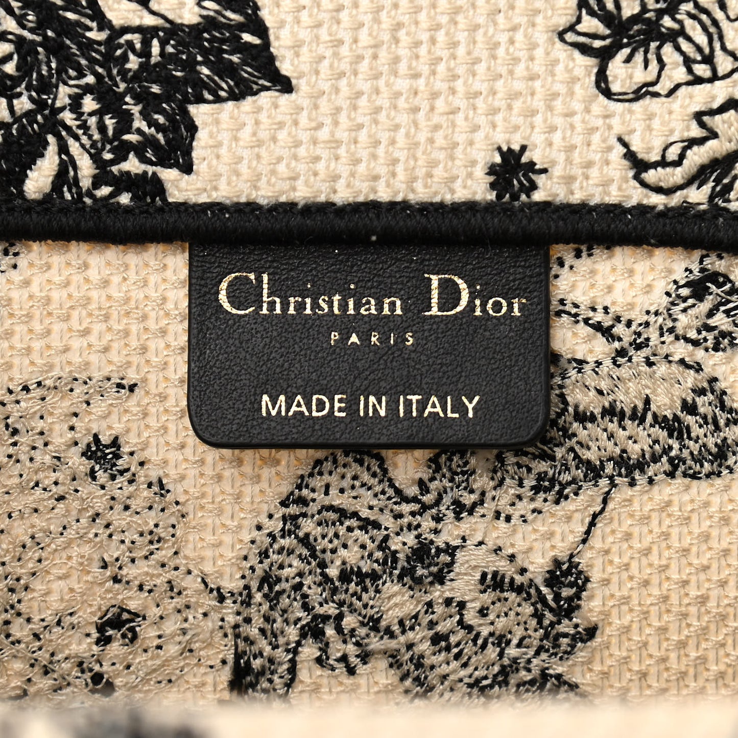 Canvas Zodiac Toile De Jouy Embroidered Medium Book Tote Latte