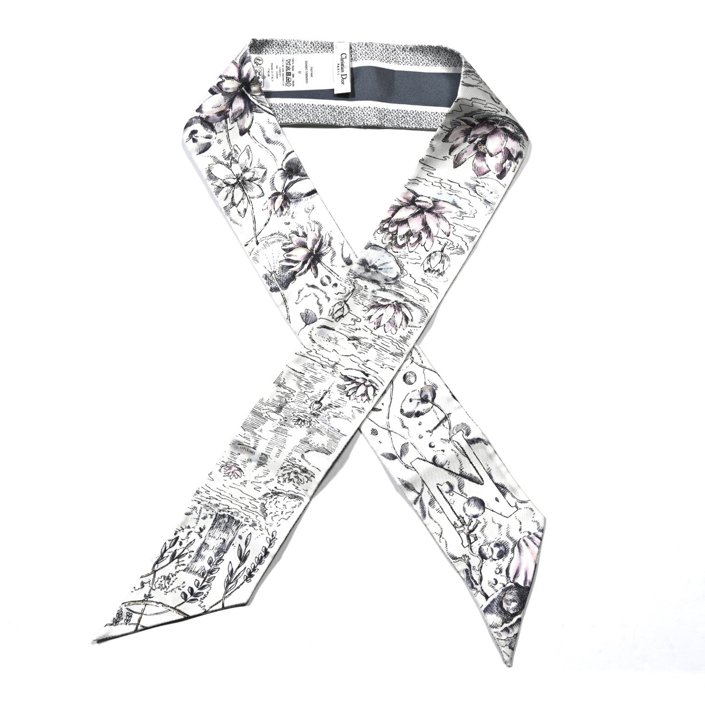 ABCDior Silk Mitzah Scarf Gris