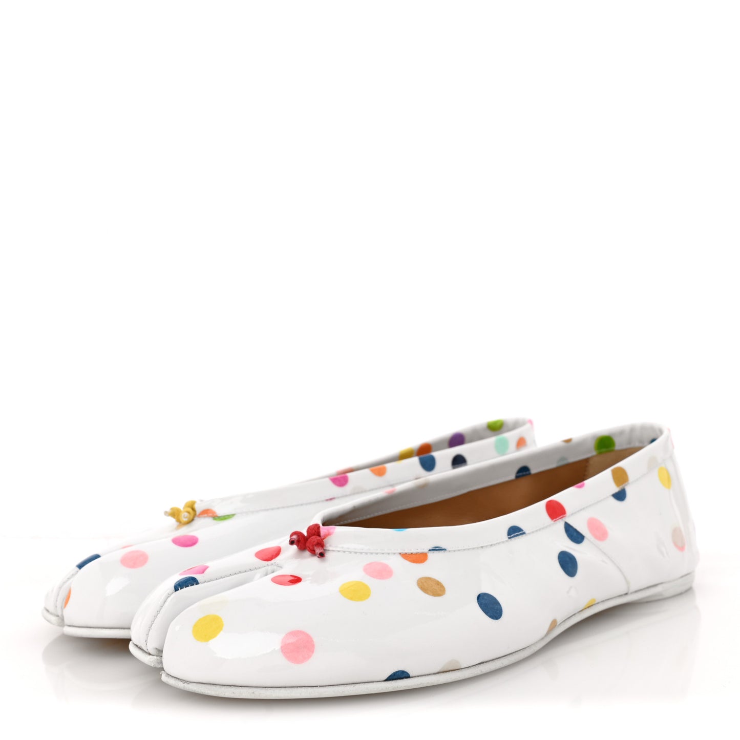 Coated Canvas Confetti Printed New Ballerina Flats 39 White Multicolor