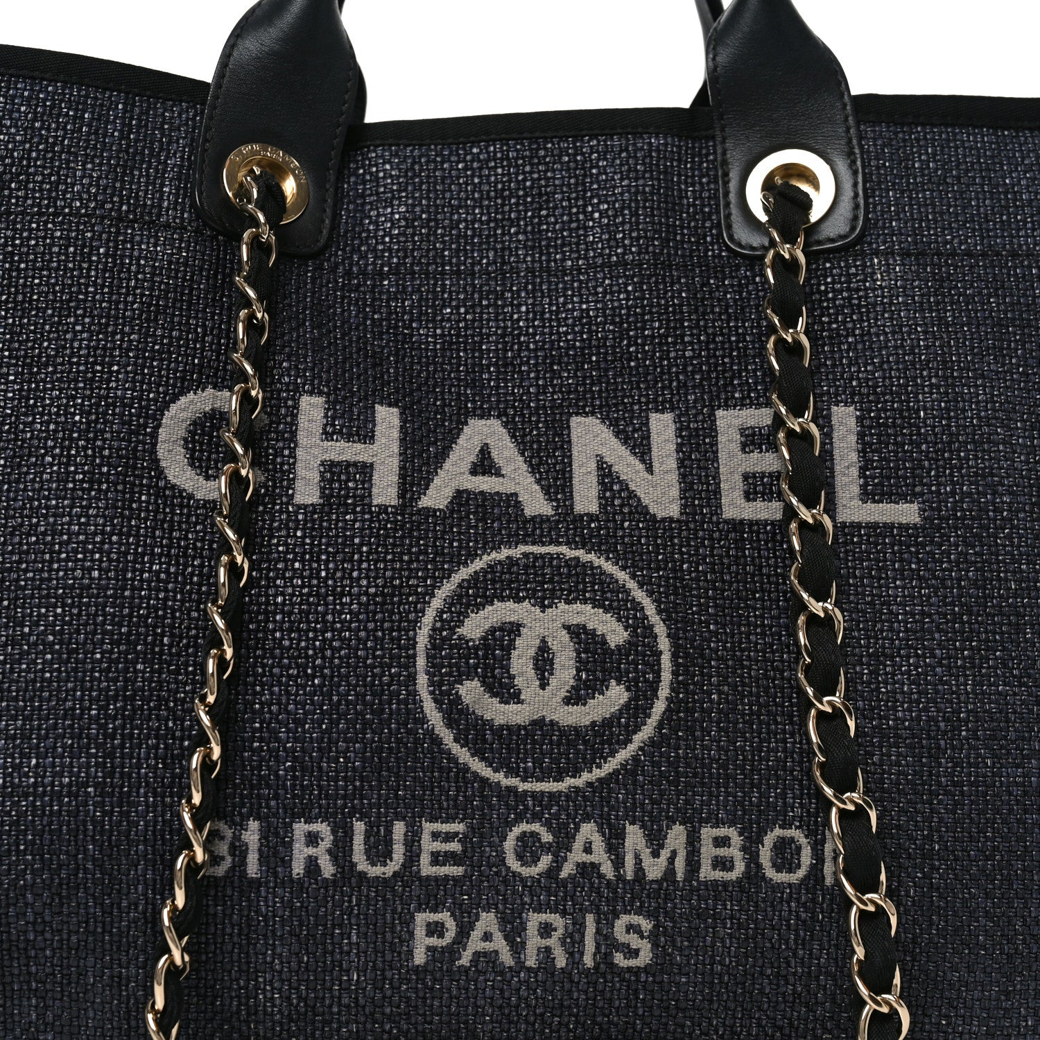 Chanel Woven Straw Raffia Large Deauville Tote Black 8 of 11