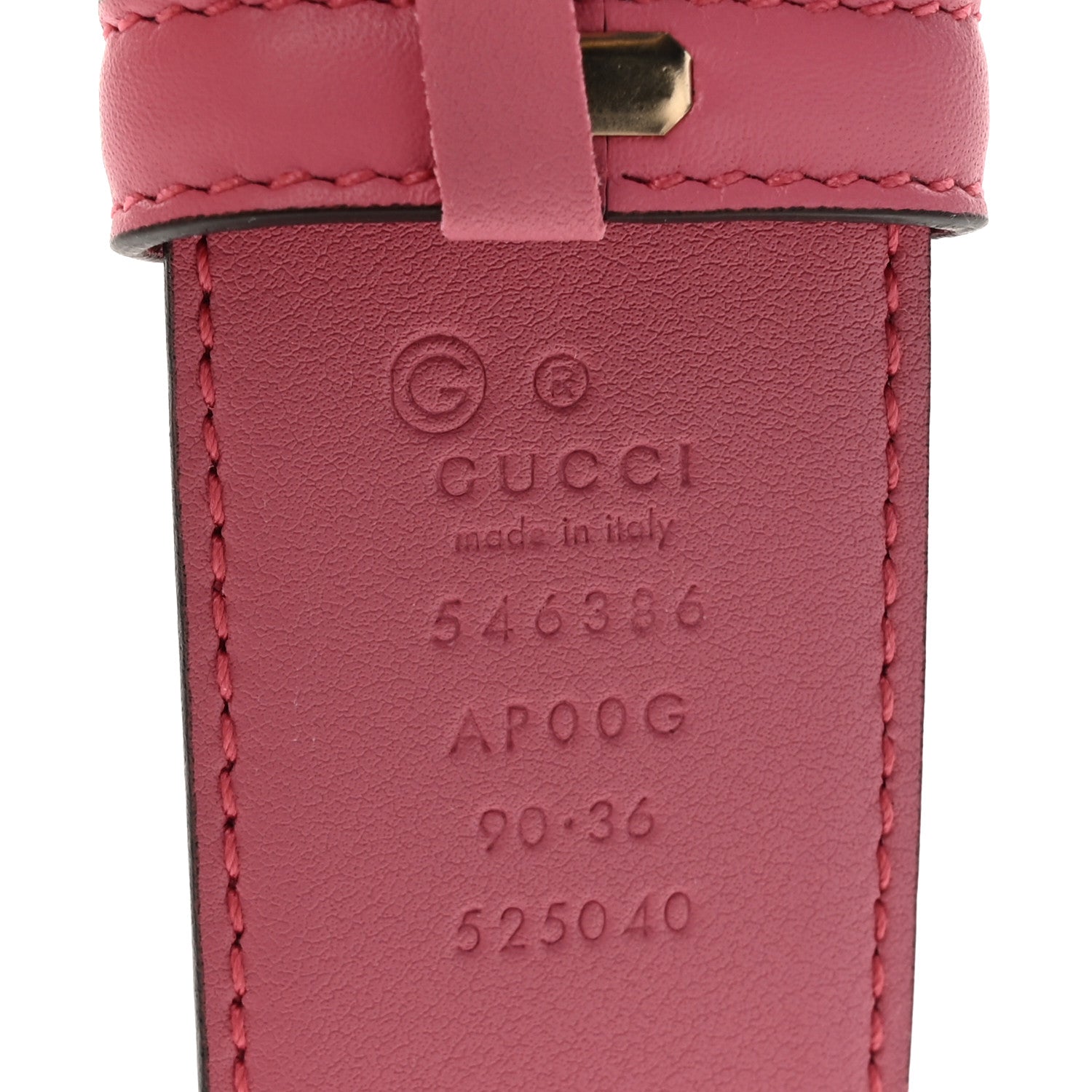 Gucci Moon Calfskin Interlocking G 37mm Belt 90 36 Glossy Pink 4 of 4