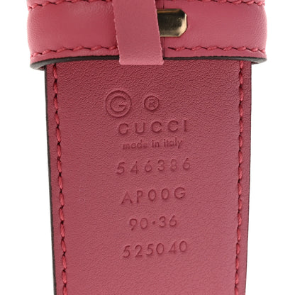 Gucci Moon Calfskin Interlocking G 37mm Belt 90 36 Glossy Pink 4 of 4