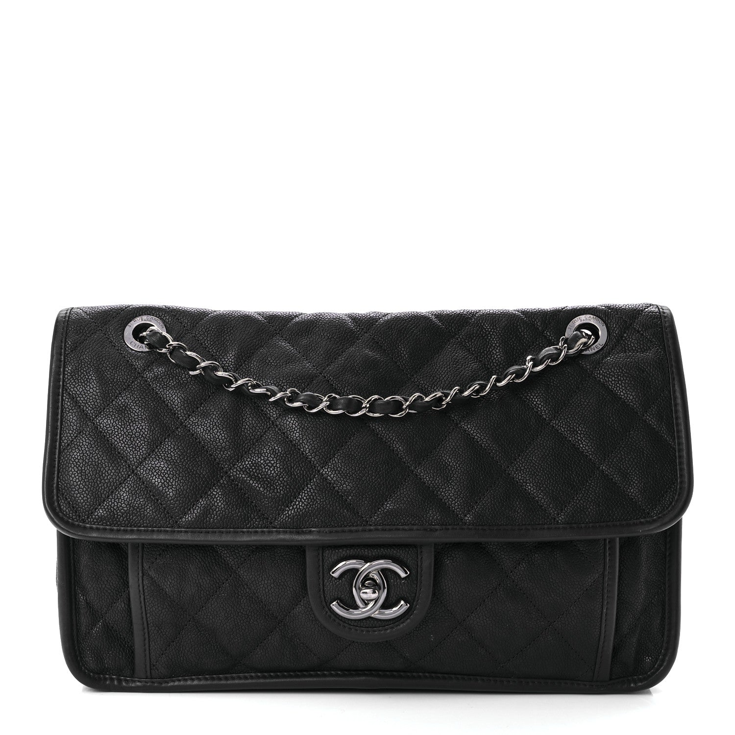 Chanel Caviar Quilted Large French Riviera Flap Black 1 of 12