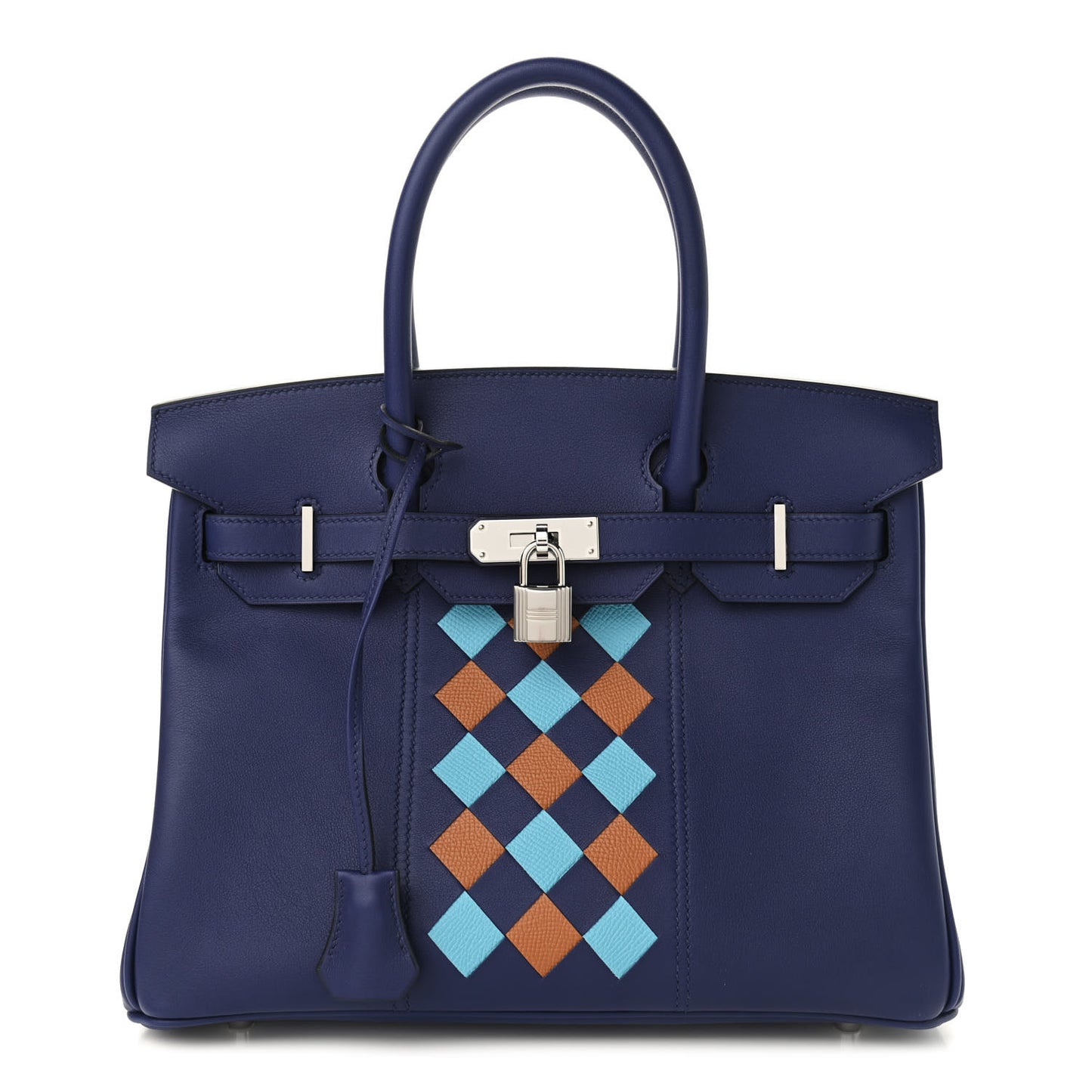 Swift Epsom Tressage Birkin 30 Bleu Encre Bleu Du Nord Gold