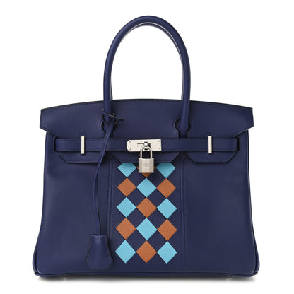 Hermes Swift Epsom Tressage Birkin 30 Bleu Encre Bleu Du Nord Gold 1 of 10
