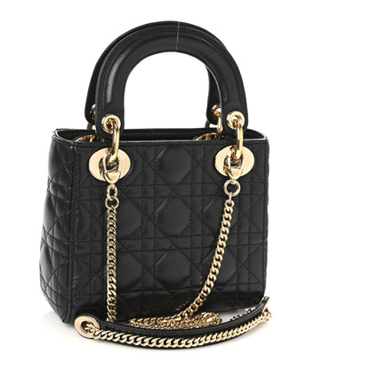 Christian Dior Lambskin Cannage Mini Lady Dior Black 3 of 8