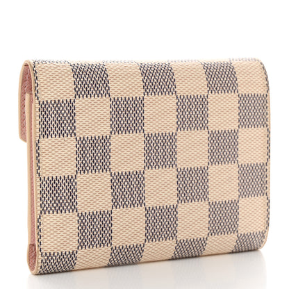 Louis Vuitton Damier Azur Victorine Wallet Rose Ballerine 3 of 6