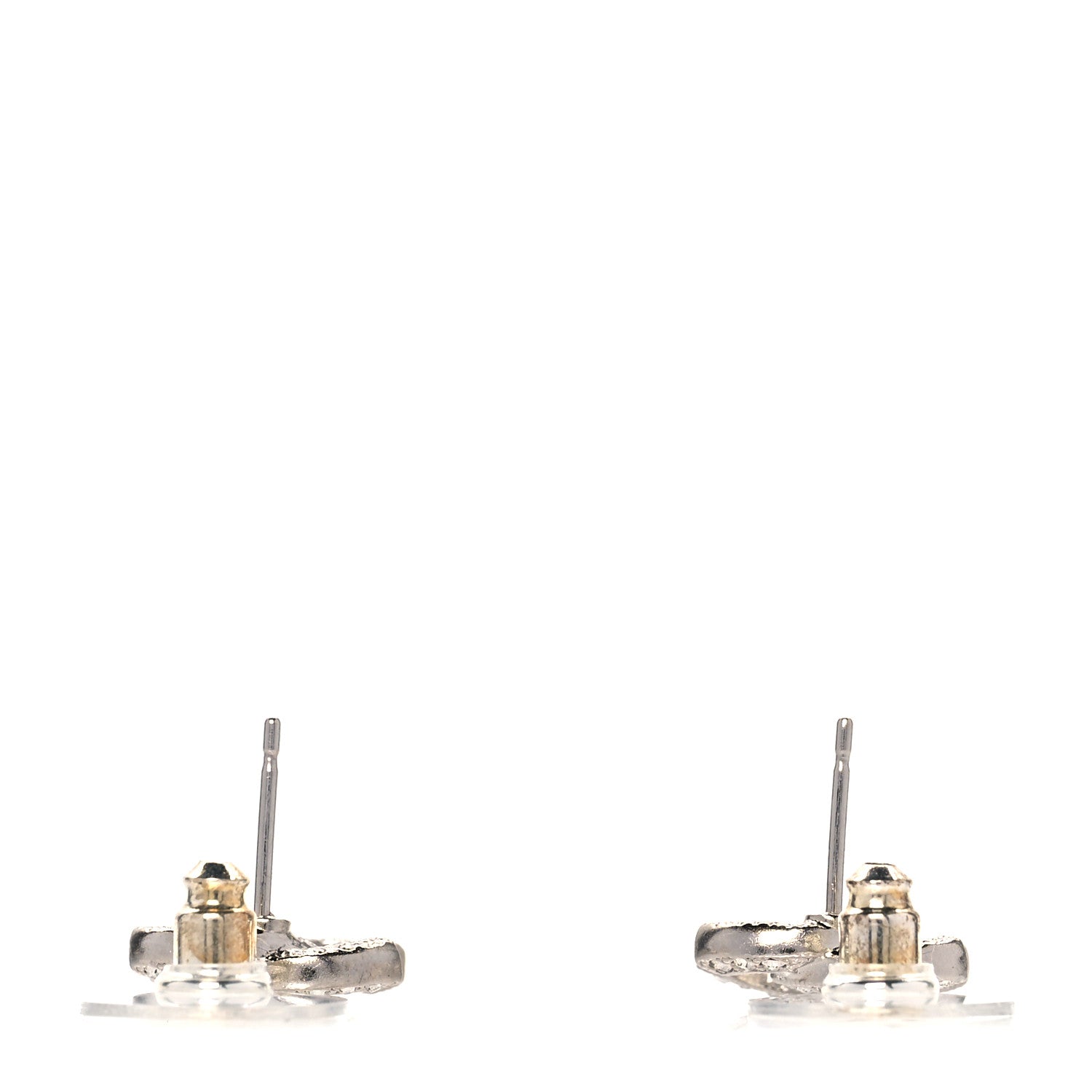 Chanel Crystal Mini Timeless CC Earrings Silver 2 of 5