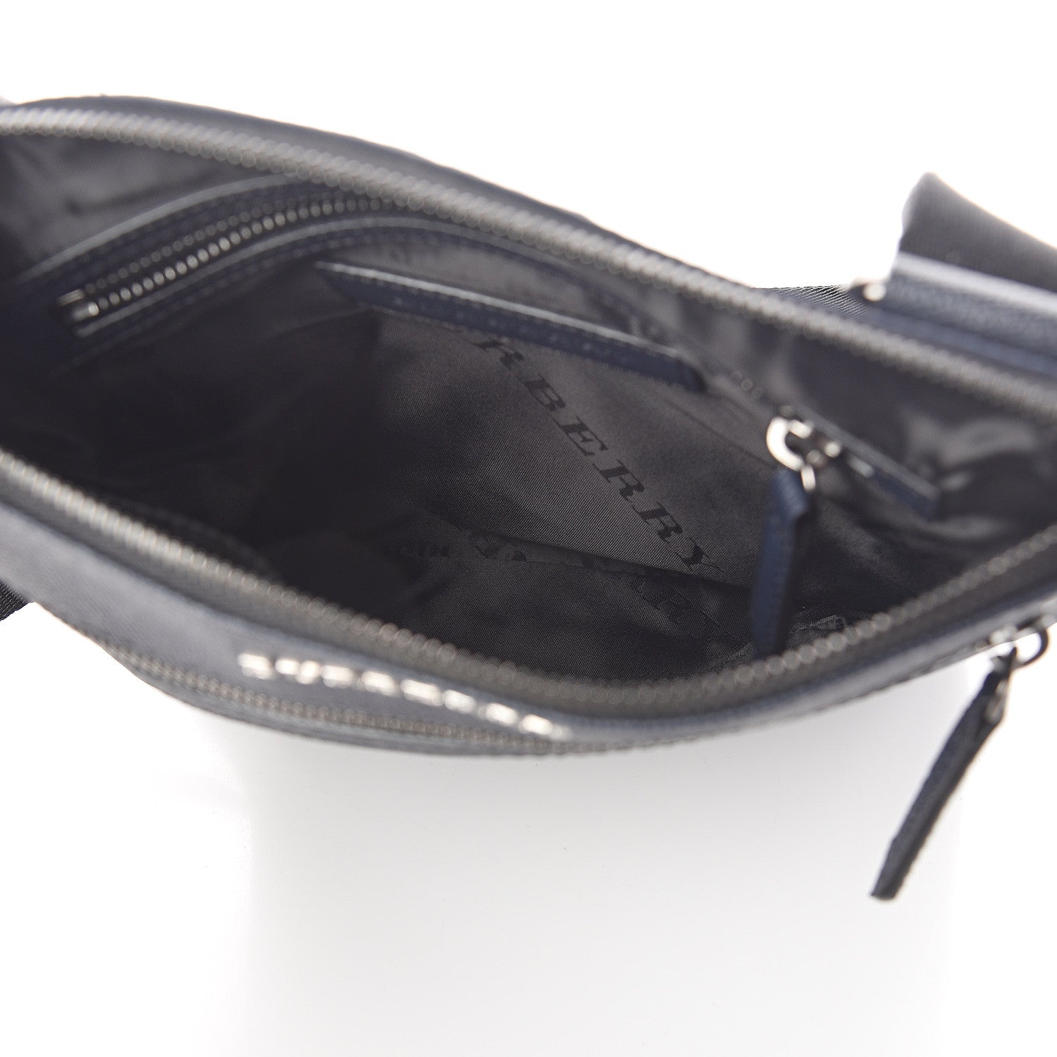 Burberry Grainy Calfskin Nylon Crossbody Bag Navy 4 of 8