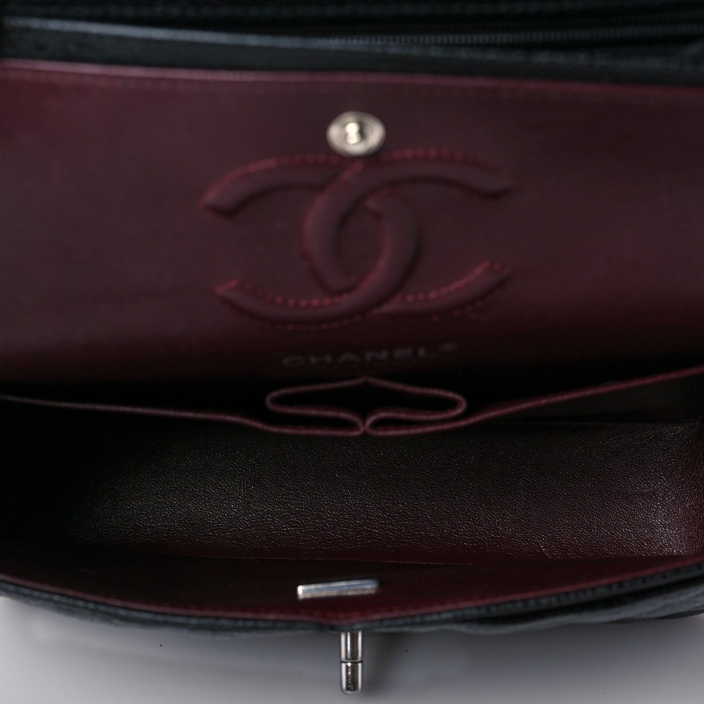 Caviar Quilted Small Double Flap Black