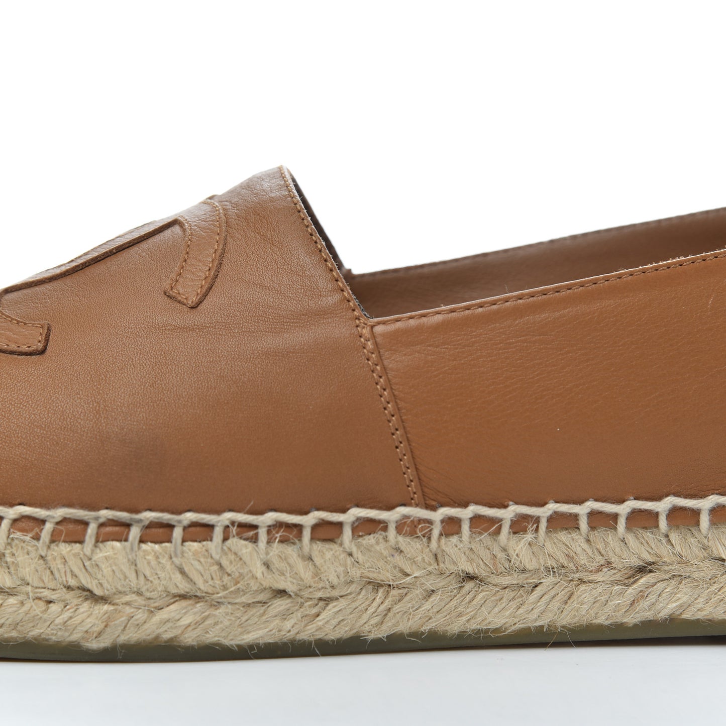 Calfskin CC Espadrilles 38 Light Brown