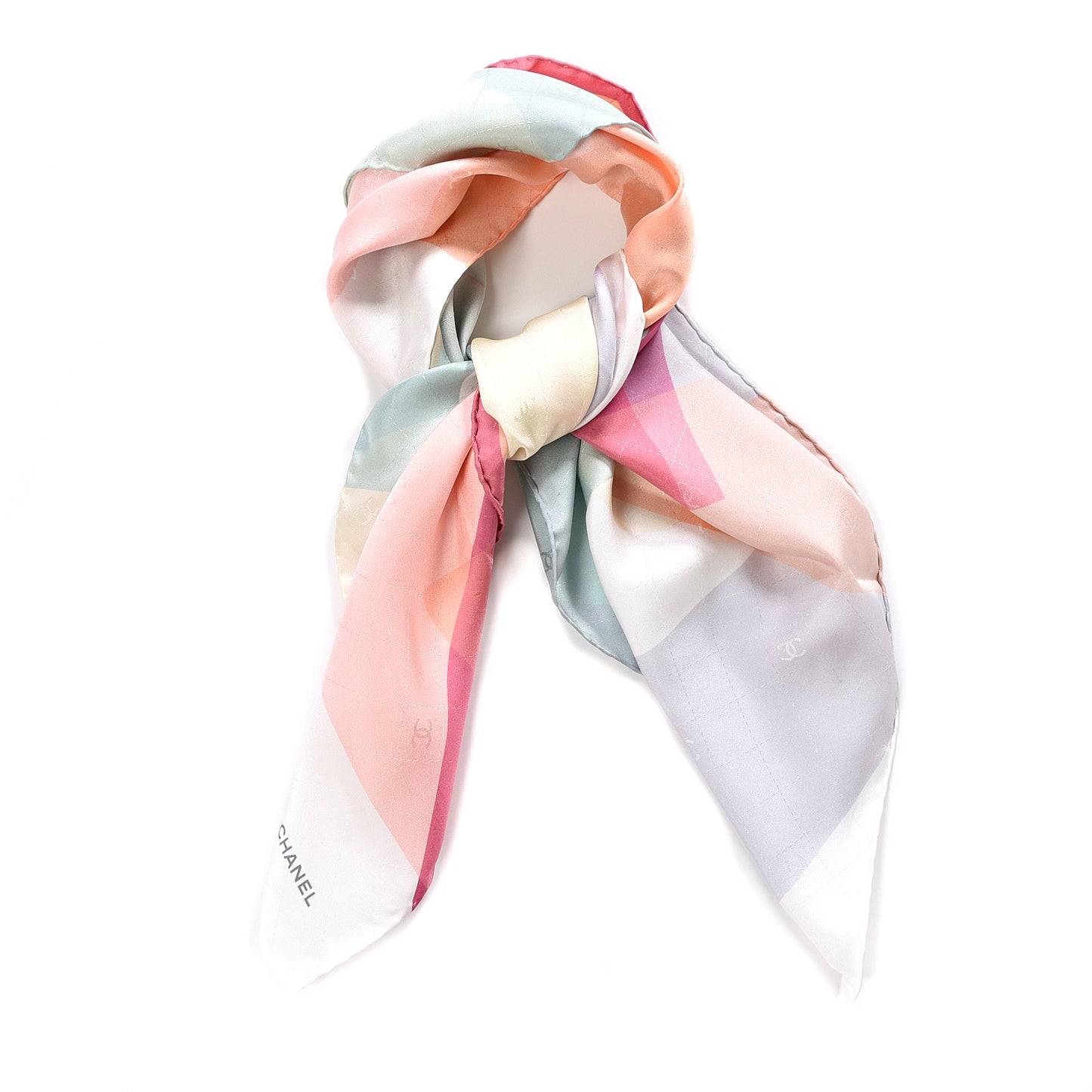 Silk CC Logo Print Scarf Multicolor