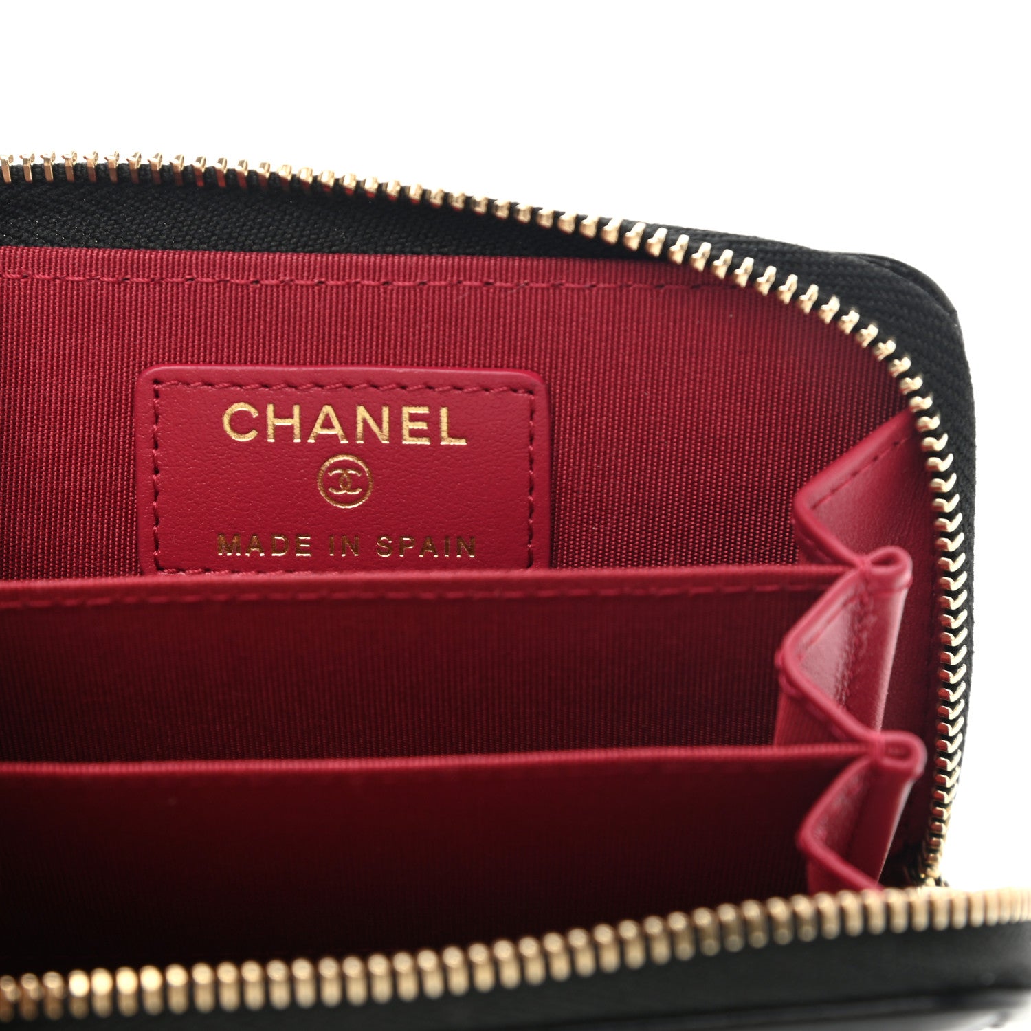 Chanel Lambskin Quilted Chanel 19 Zip Around Coin Purse Wallet Black 6 of 8