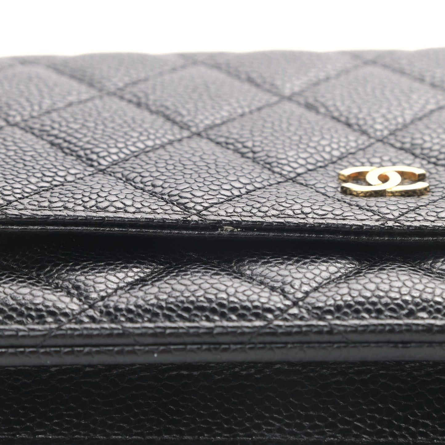 Caviar Quilted Wallet On Chain WOC Black