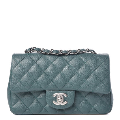 Chanel Caviar Quilted Mini Rectangular Flap Dark Green 1 of 10