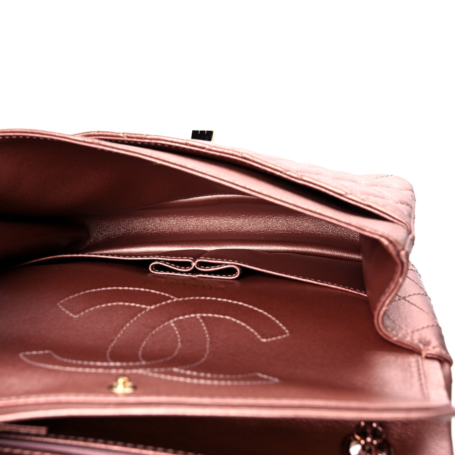 Chanel Metallic Grained Calfskin Quilted 2.55 Reissue 225 Flap Copper Pink 5 of 11