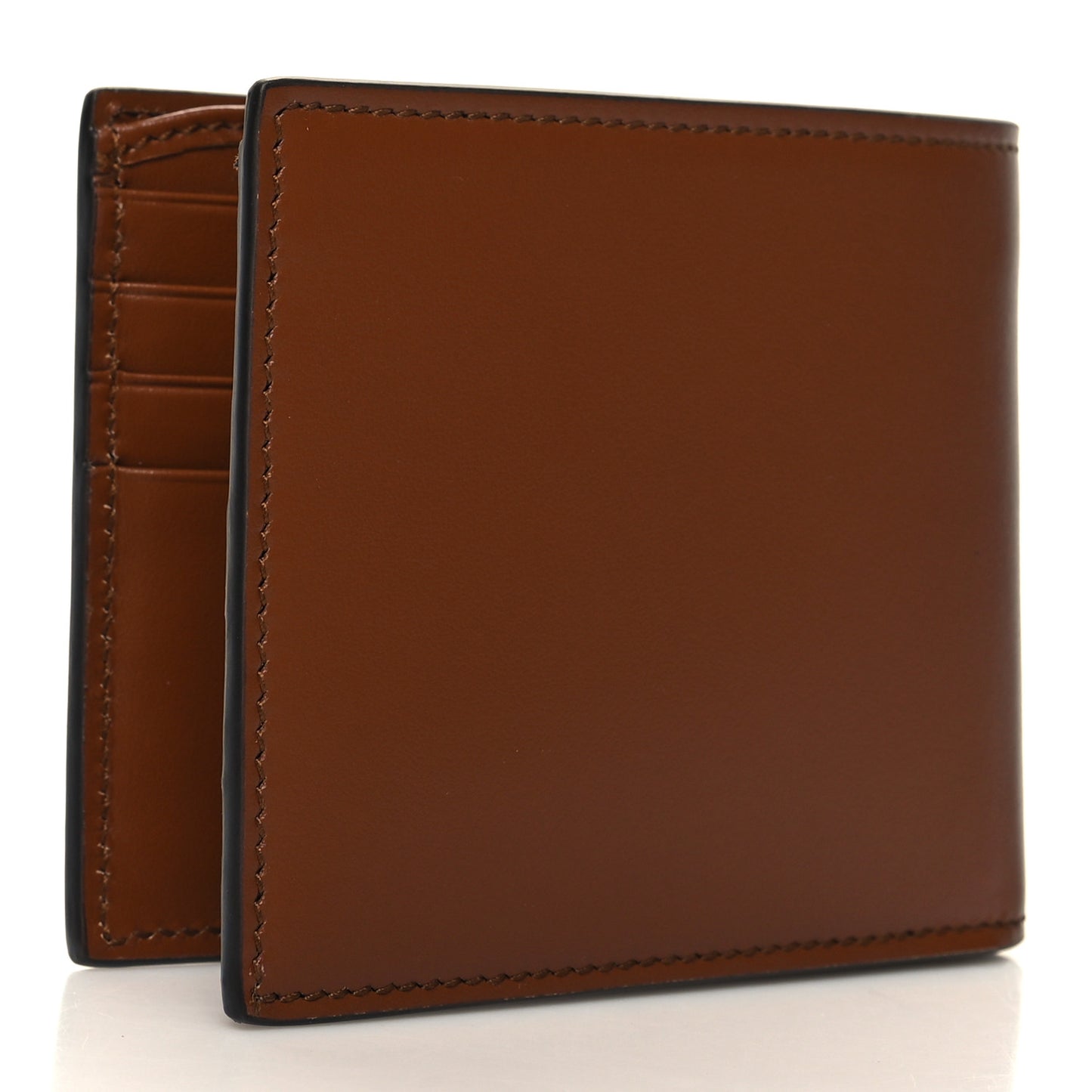 Plutone Calfskin Logo Bi-Fold Wallet Cuir