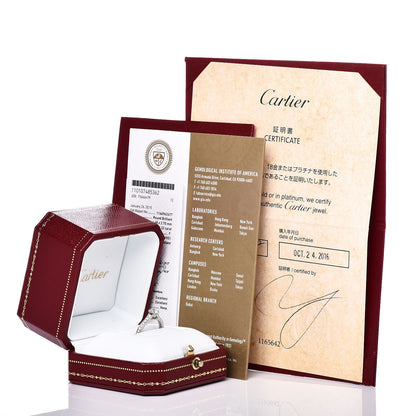 Cartier Platinum Diamond .32ct 1895 Solitaire Engagement Ring 52 6 7 of 7