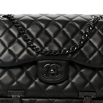 Chanel Lambskin Quilted Cockpit Flap Bag Black 10 of 12