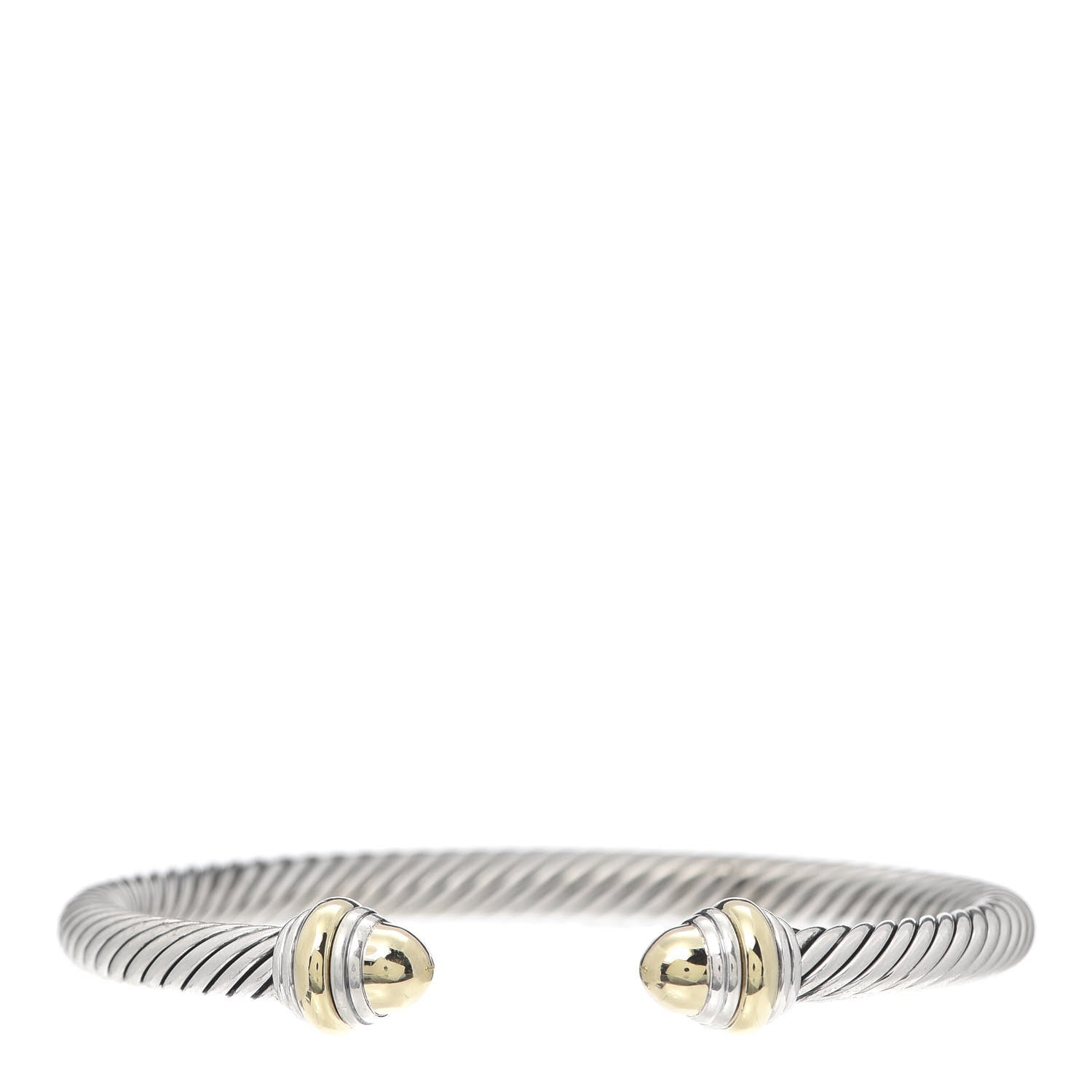 David Yurman Sterling Silver 14K Yellow Gold 5mm Cable Classics Dome Bracelet 1 of 5