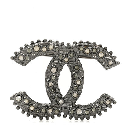Chanel Ruthenium Crystal CC Brooch 1 of 4