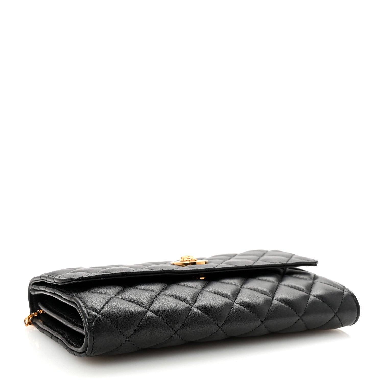 Versace Lambskin Quilted Medusa Wallet On Chain Crossbody Black 4 of 9
