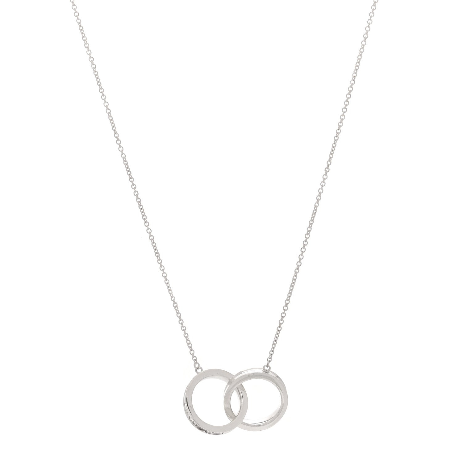Tiffany Sterling Silver 1837 Interlocking Circles Pendant Necklace 1 of 6